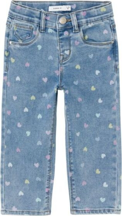 Name It - Bukse Bella Mom Jeans Hearts Medium Blue Denim
