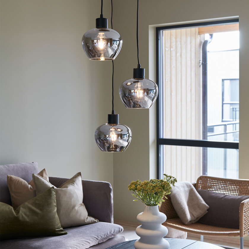 Kelly Rondell Taklampe Røykfarget Hengende taklampe Lampehuset