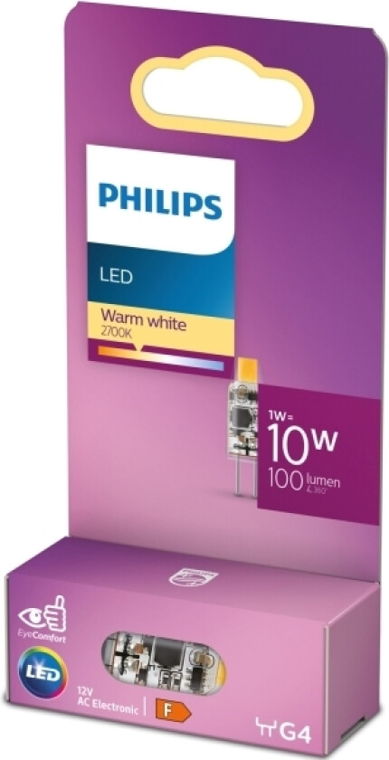 Led G4 1W (10W) 12V Micro 100Lm Dimbar Varmvit