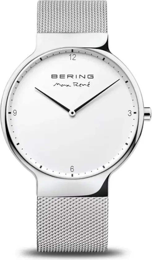 Herreklokke 15540-004 Max Rene Hvit/Stål Ø40 mm