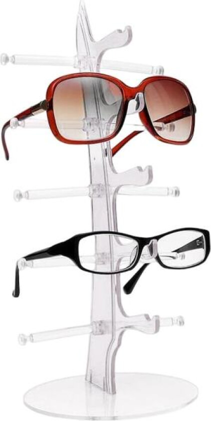 5 par solbrillerholder, solbrillerstativ i plast, solbrillerdisplay, transparent brillerstativ, flere par for solbrillerutstilling (FMY)
