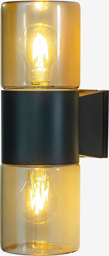 Vegglampe Lysekil utendørs, Svart