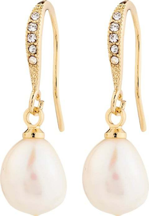 Jasmin Pearl Earrings Goldplated -Øreringer