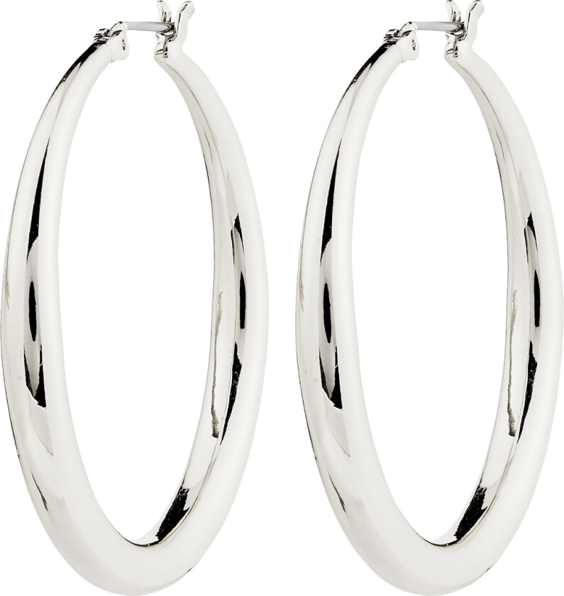 Jorun Large Hoop Earrings Silverplated -Øreringer