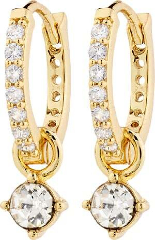 JOA Crystal Hoop Earrings Goldplated -Øreringer