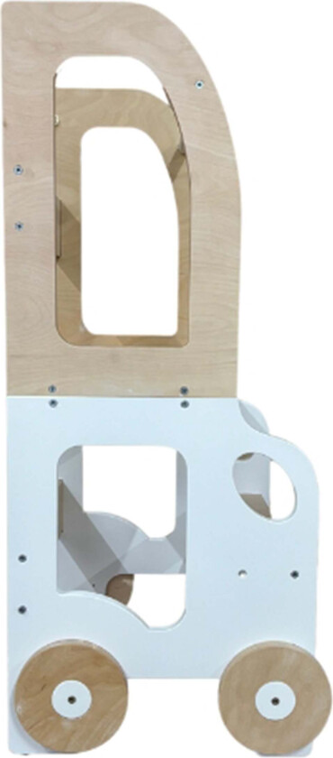 Family-scl Bil Læringstårn, Hvit/Natur - Motoriske møbler - Plywood