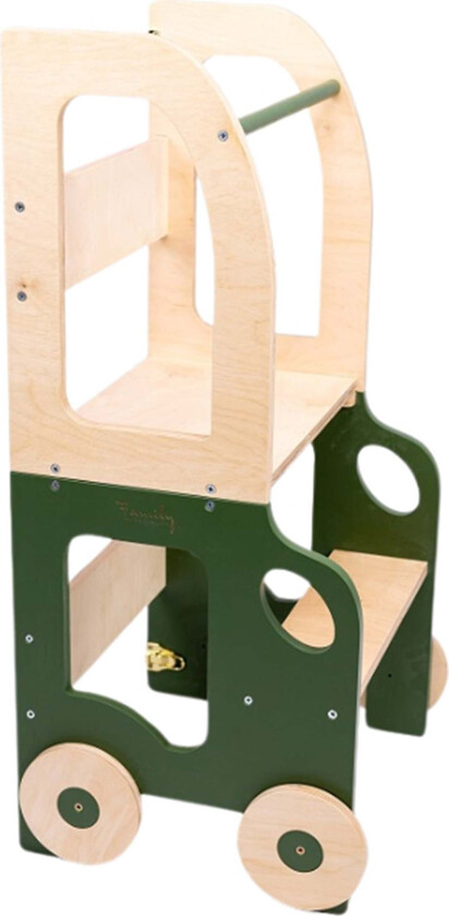 FamilySCL Bil Læringstårn, Khaki/Natural - Motoriske møbler - Plywood