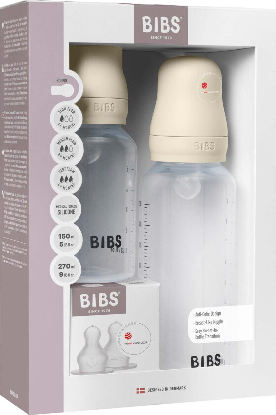 Bilde av Grow and Flow Tåteflaske Sett Silicone 150/270 ml, Ivory -  Tåteflasker & Tilbehør  - Silikon