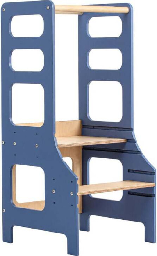 Justerbar Læringstårn, Blå - Motoriske møbler - Bjørk,Plywood,MDF