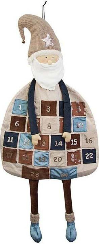 Adventskalender Nisse, Brun/Beige/Blå - Adventskalendere