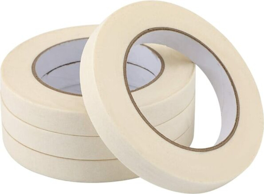 15mm x 50m 4 ruller kunstnerteip hvit maskeringstape malertape