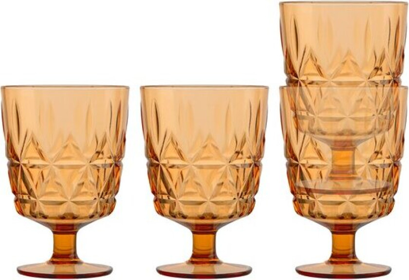June picknick glass 30 cl 4 stk amber