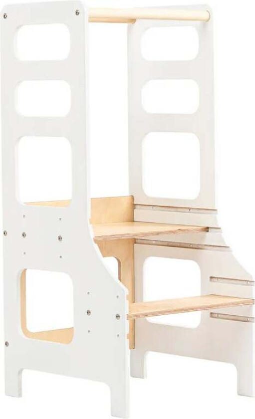 Justerbar Læringstårn, Hvit - Motoriske møbler - Bjørk,Plywood,MDF
