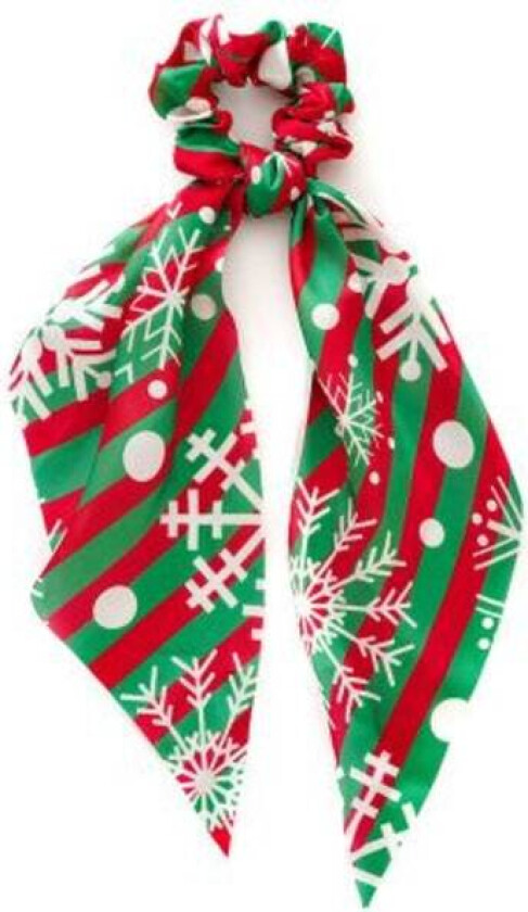 Christmas Scrunchie Bow Snowflake Santa Claus Snowman juletre Red Red & green with snowflakes