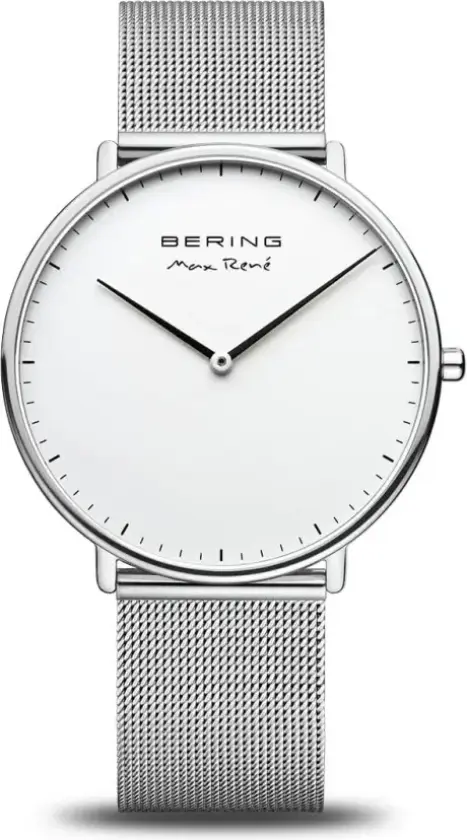 Herreklokke 15738-004 Max Rene Hvit/Stål Ø38 mm