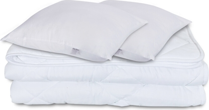 Dyne og pute sett - Helårsdyne 200x220 cm + 2 puter 60x63 cm - Fiberdyne - Zen Sleep allergivennlig dyne og pute