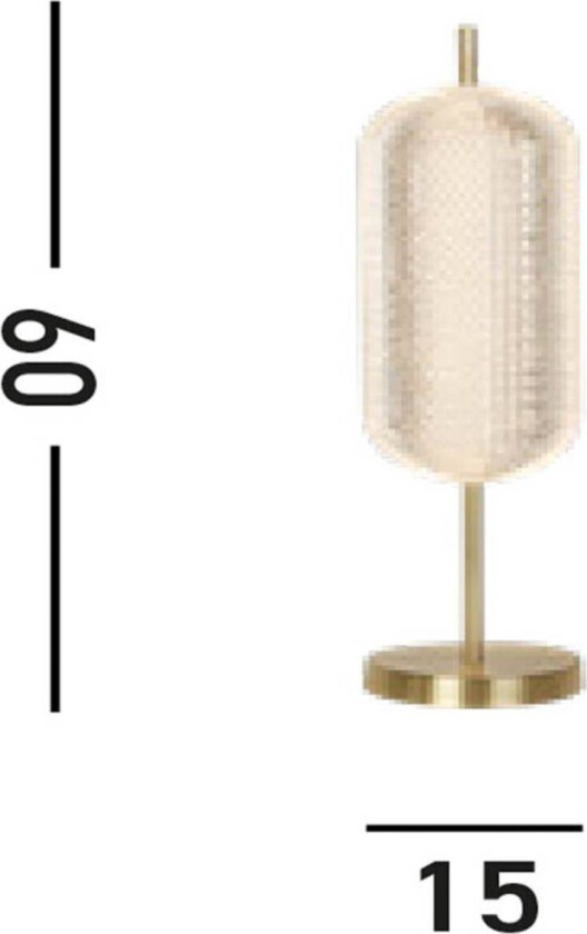 Capsule LED-bordlampe, messingfarget, jern, akryl