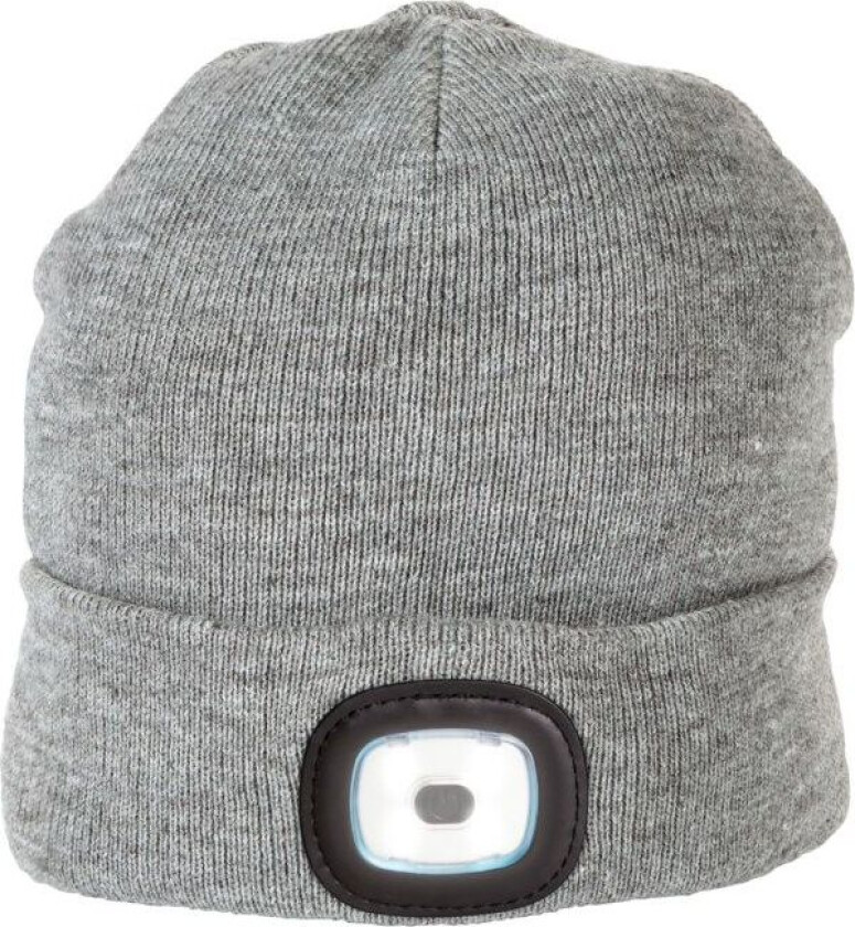 Lue med LED-lykt Grå