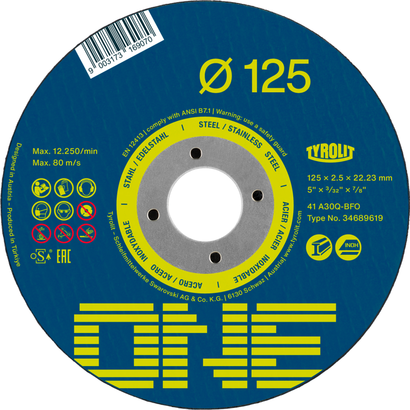 Bilde av One skæreskive form 41 ø125Ã1 A60Q-BFO