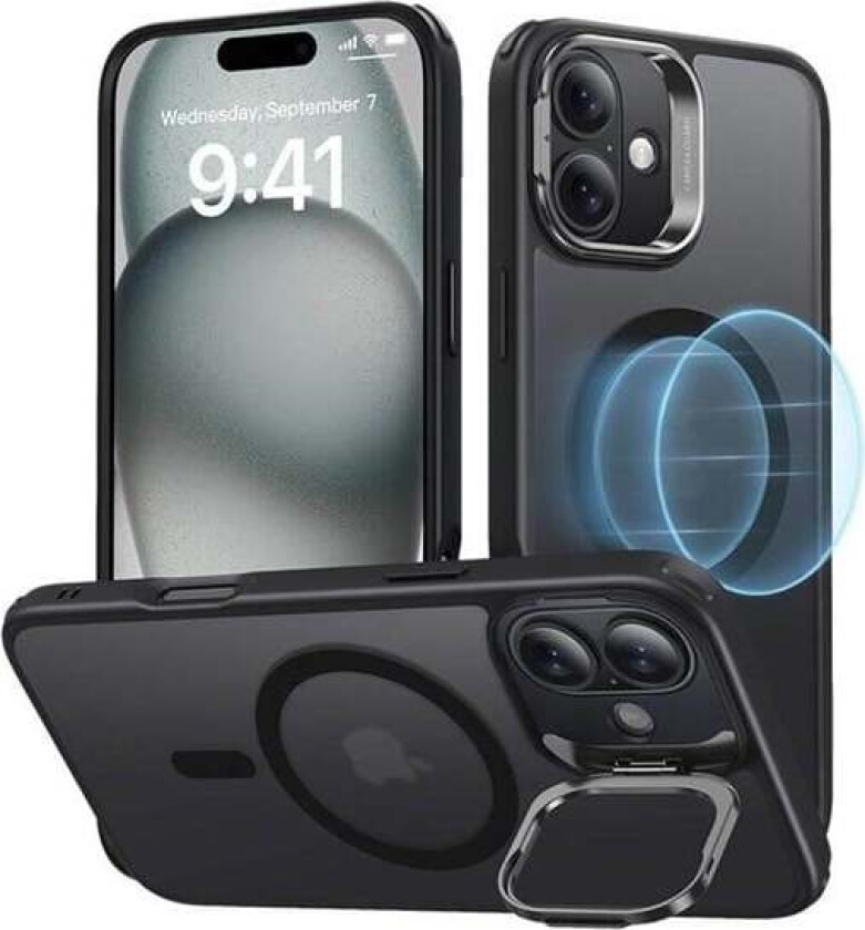 Classic Hybrid (HaloLock) Case with Stand for iPhone 16 (black)