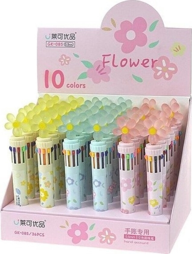 10-Farger Kulepenn (36 Stk)