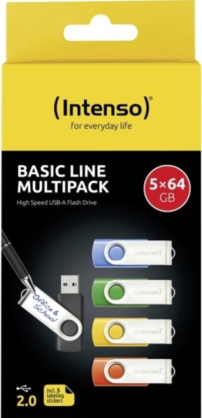 Memory Drive Flash Usb2 5X64gb/Multipack 3503595 Intenso