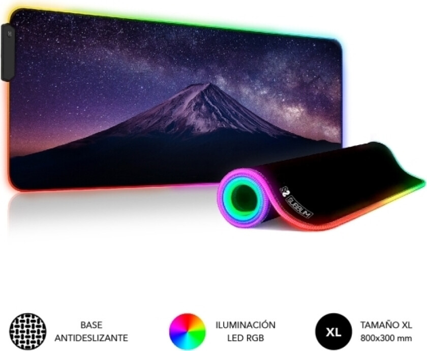 Subblim Submp-02Rgb11 Mouse Pad Gaming Mouse Pad Black, Multicolour