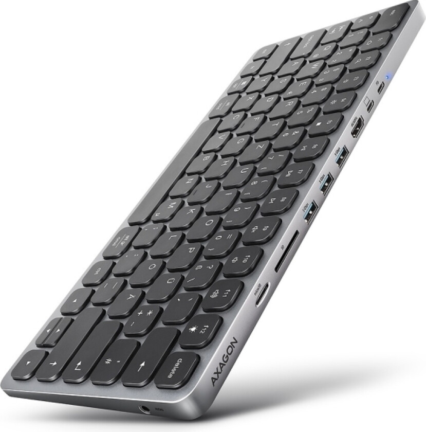 USB-C 9-in-1 Keyboard HUB - Tysk - Svart