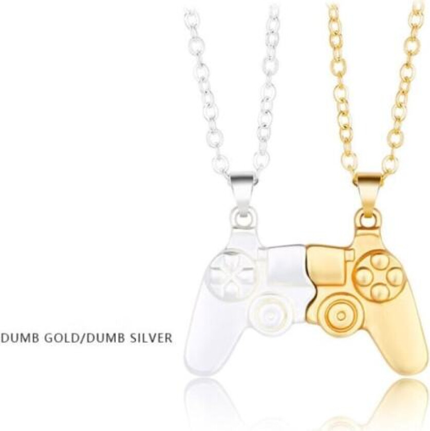 Magnetisk Game Controller Handkontroll Halsband Par Present - Guld/Silver Multicolor