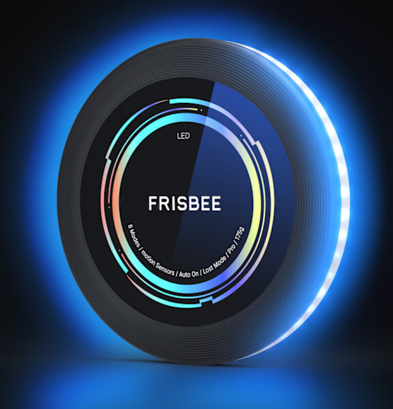 Ladesbar LED-frisbee - 16 millioner farger RGB - Smarte moduser - Automatisk tenning - Morsom gave til jul, bursdag og camping blue