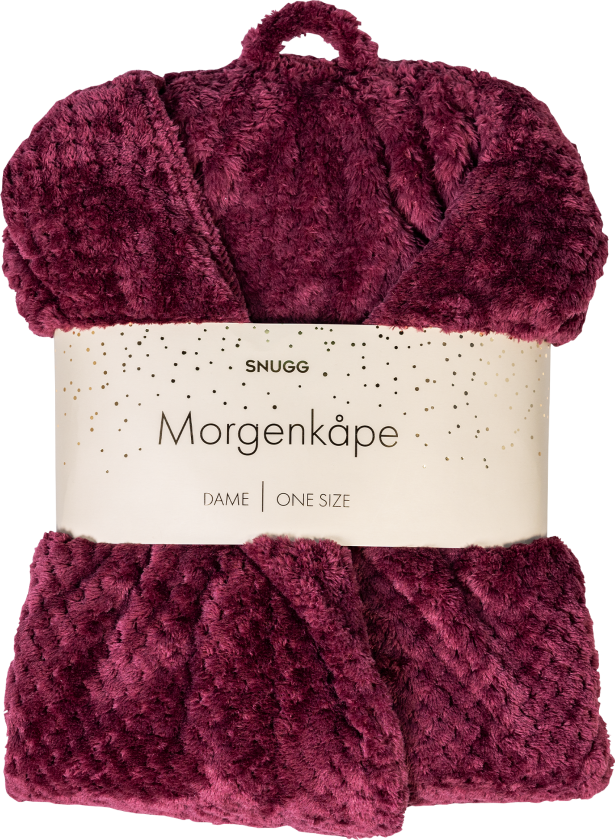 morgenkåpe dame burgunder one size 1 stk