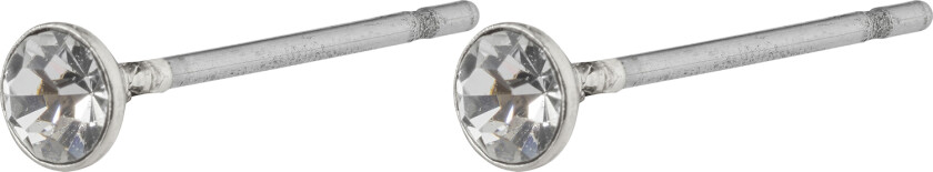 Sylvie Small Crystal Stud Earrings Silverplated -Øredobber