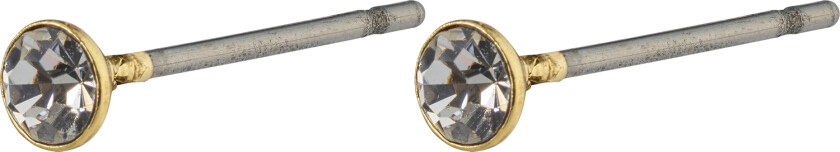 Sylvie Small Crystal Stud Earrings Goldplated -Øredobber