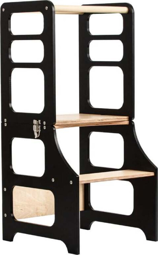 Sammenleggbar Læringstårn, Svart - Motoriske møbler - Bjørk,Plywood,MDF