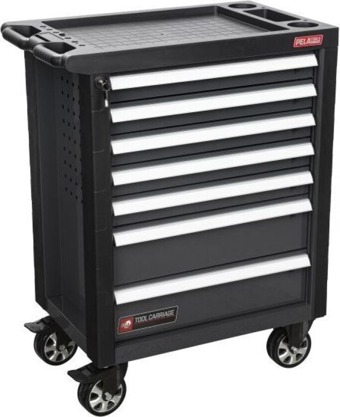 513880 Verktøyvogn uten verktøysett, 7 skuffer, svart