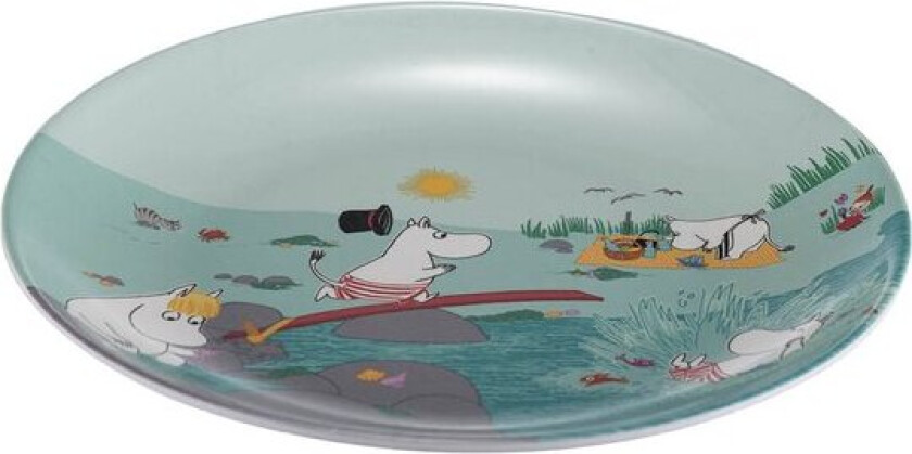 Mummi tallerken 22,5 cm moomin playing on the beach