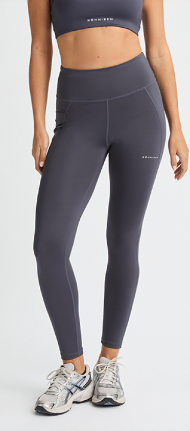 Flattering High Waist Tights, Dark Grey Plum