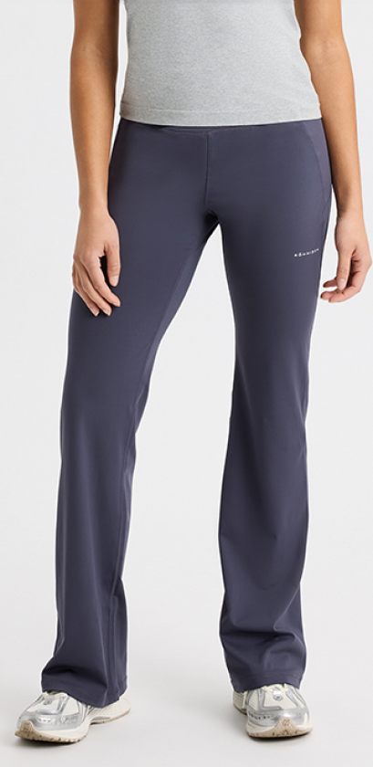 Flattering High Waist Pants, Dark Grey Plum