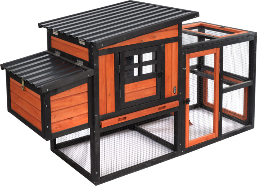 hønsehus i tre - L 182 x B 71,8 x H 98,5 cm