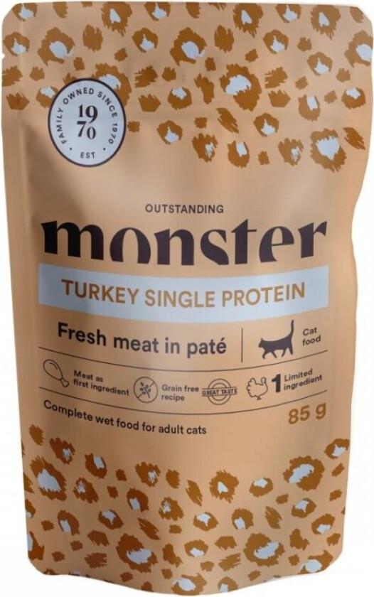 Monster Cat Adult Single Protein Turkey 8x85 g