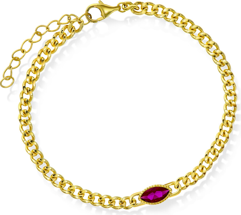 Rio Radiance armbånd i forgylt 925 sølv med rosa zirkonia