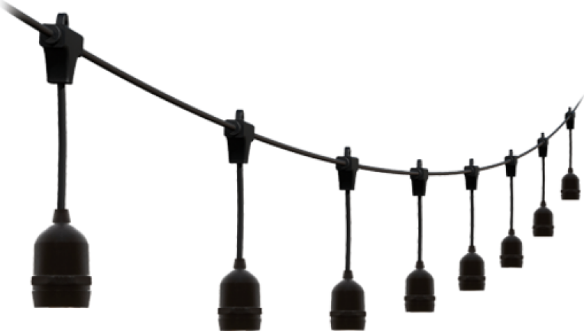 Festoon 10M lyskæde inkl. 10 stk. E27 fatning- kan linkes 20 sæt