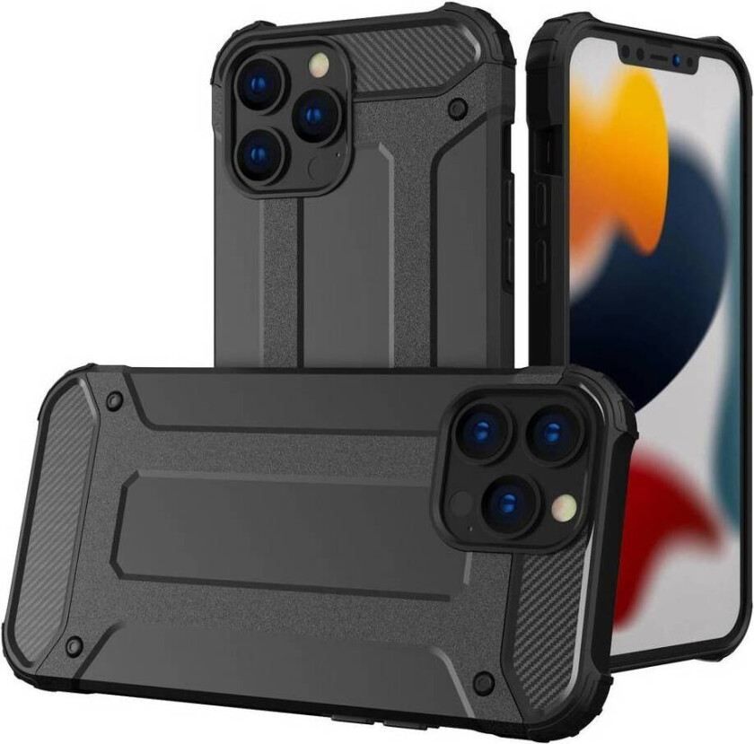 Hybrid armor Tough Rugged Cover til iPhone 13 Pro sort