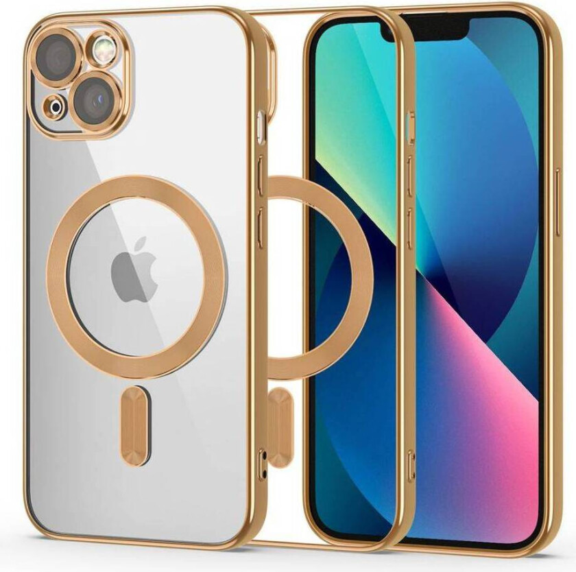 Tech-Protect MagShine Line MagSafe cover til iPhone 13 - guld