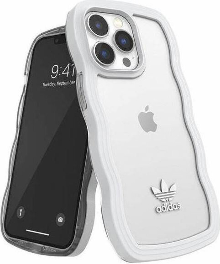 Adidas OR Bølget Cover iPhone 13 Pro /13 hvid-transparent/hvid-transparent