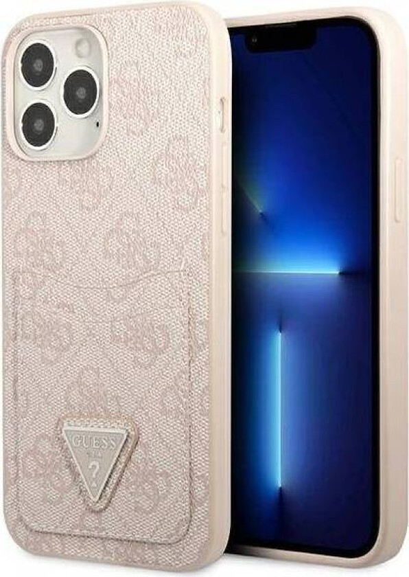 Guess 4G Triangle Logo Med kortplads cover til iPhone 13 Pro Max - pink