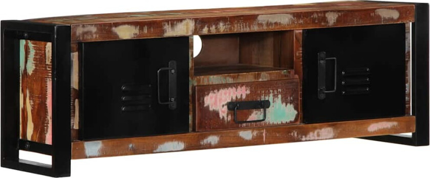 TV-benk 100x30x35 cm gjenvunnet heltre