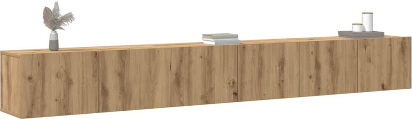 TV-skapsett 3 deler veggmontert artisan eik konstruert tre