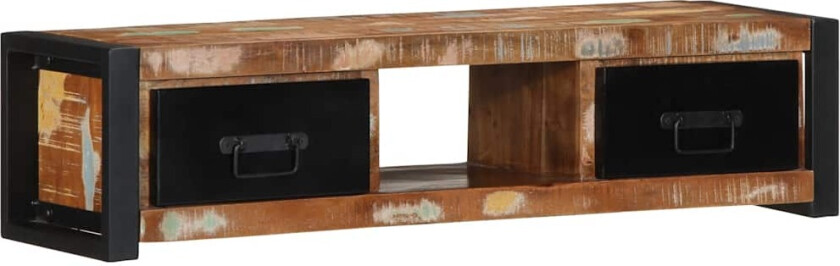 TV-benk 100x30x25 cm gjenvunnet heltre