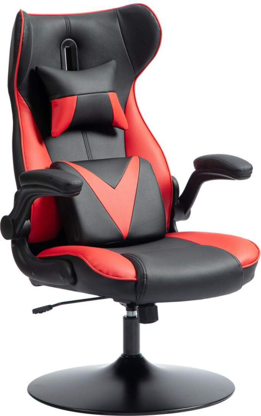 Gamingstol med vippefunksjon, ergonomisk datastol, høydejusterbar kontorstol, roterende skrivebordsstol med hode- og korsryggput
